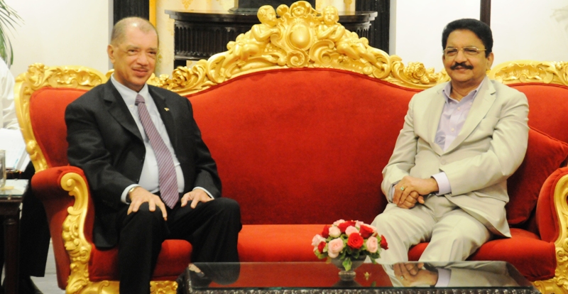 President Michel with the Governor of Maharashtra Ch Vidyasagar Rao at Raj Bhavan